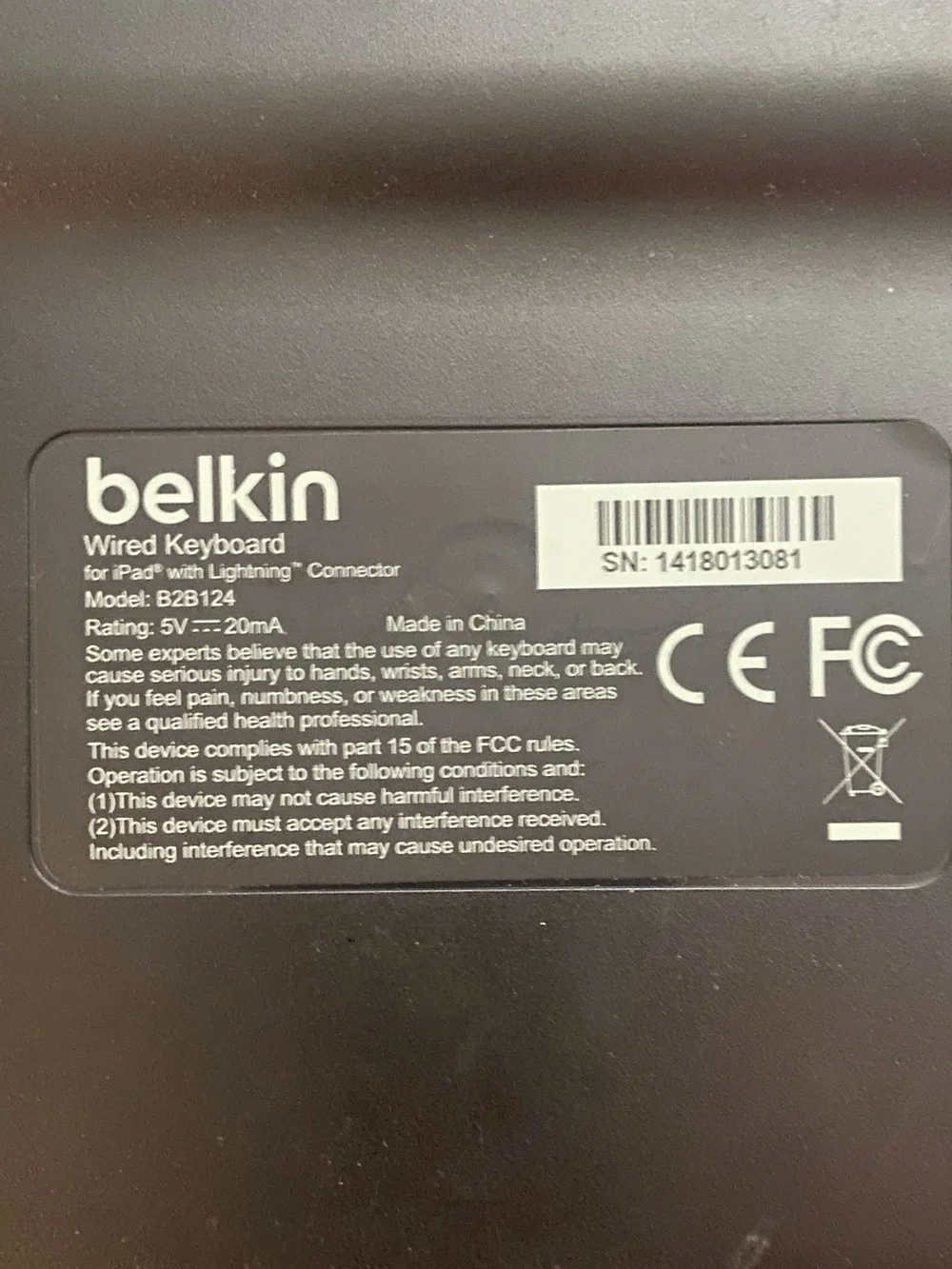 Belkin Compact Wired Keyboard — Black
