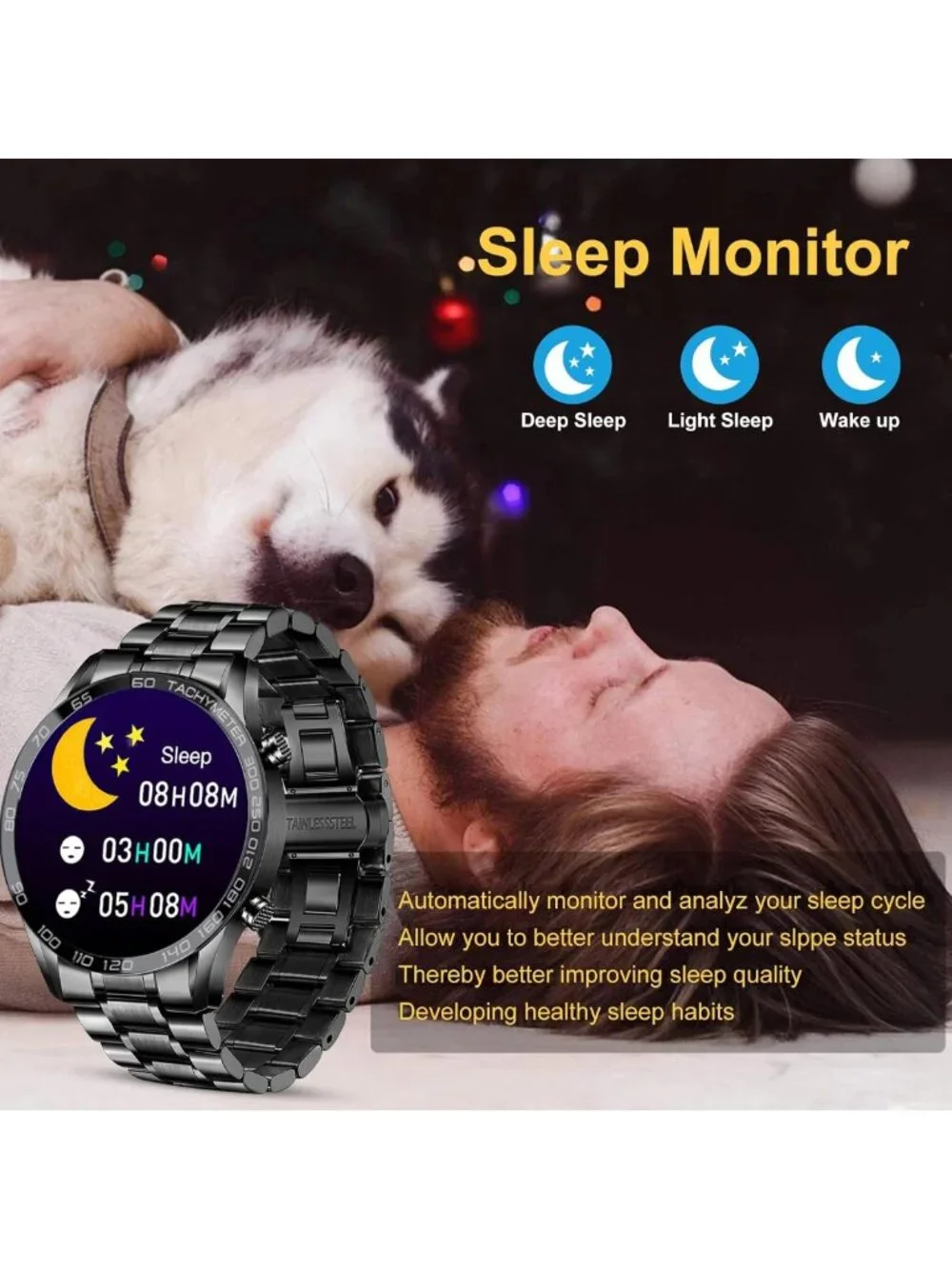 Men's Smartwatch - Bluetooth Calls, Heart Rate Monitor, Fitness Tracker, IP67