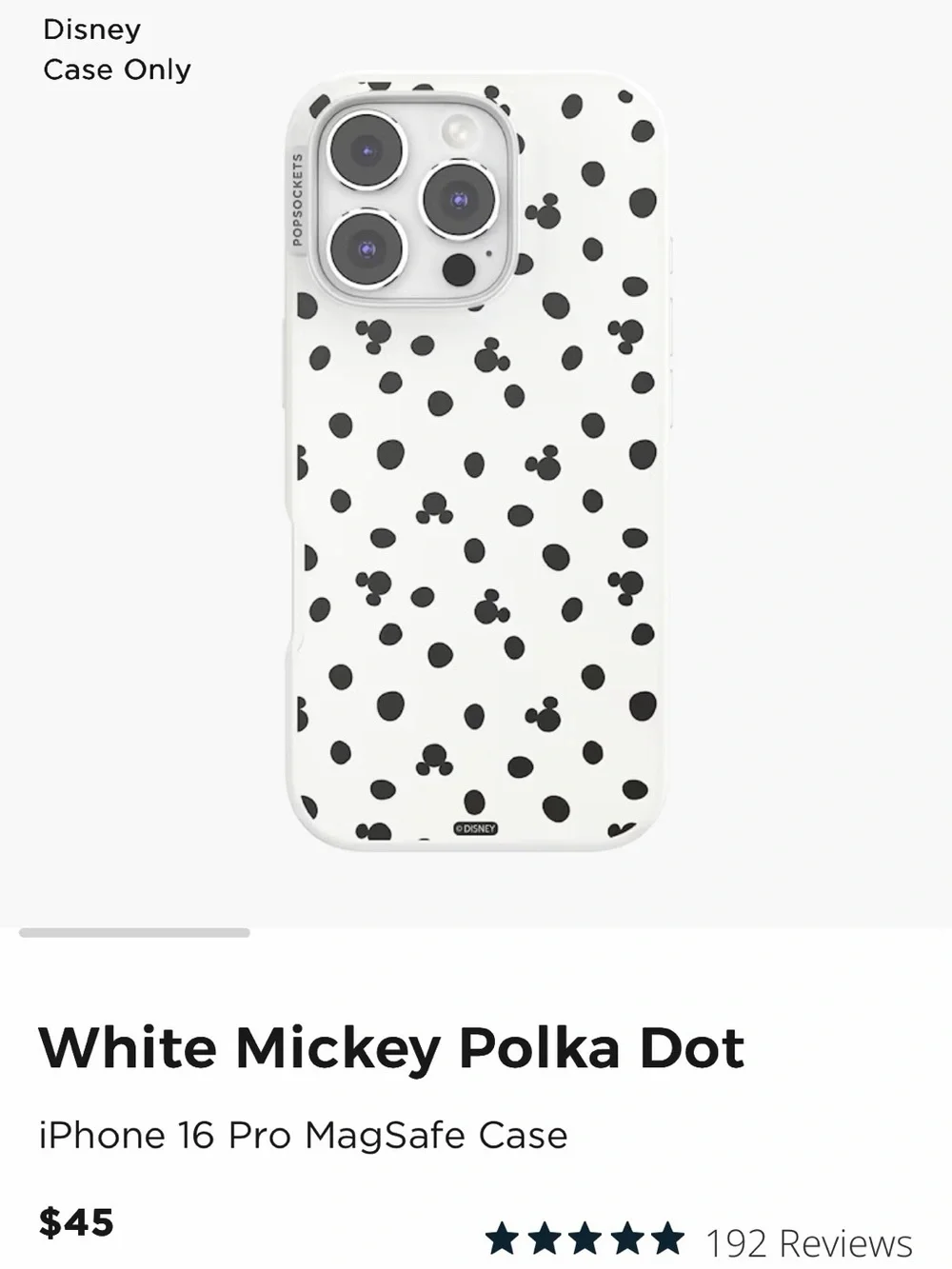 Disney White and Black Mickey Dot iPhone Case