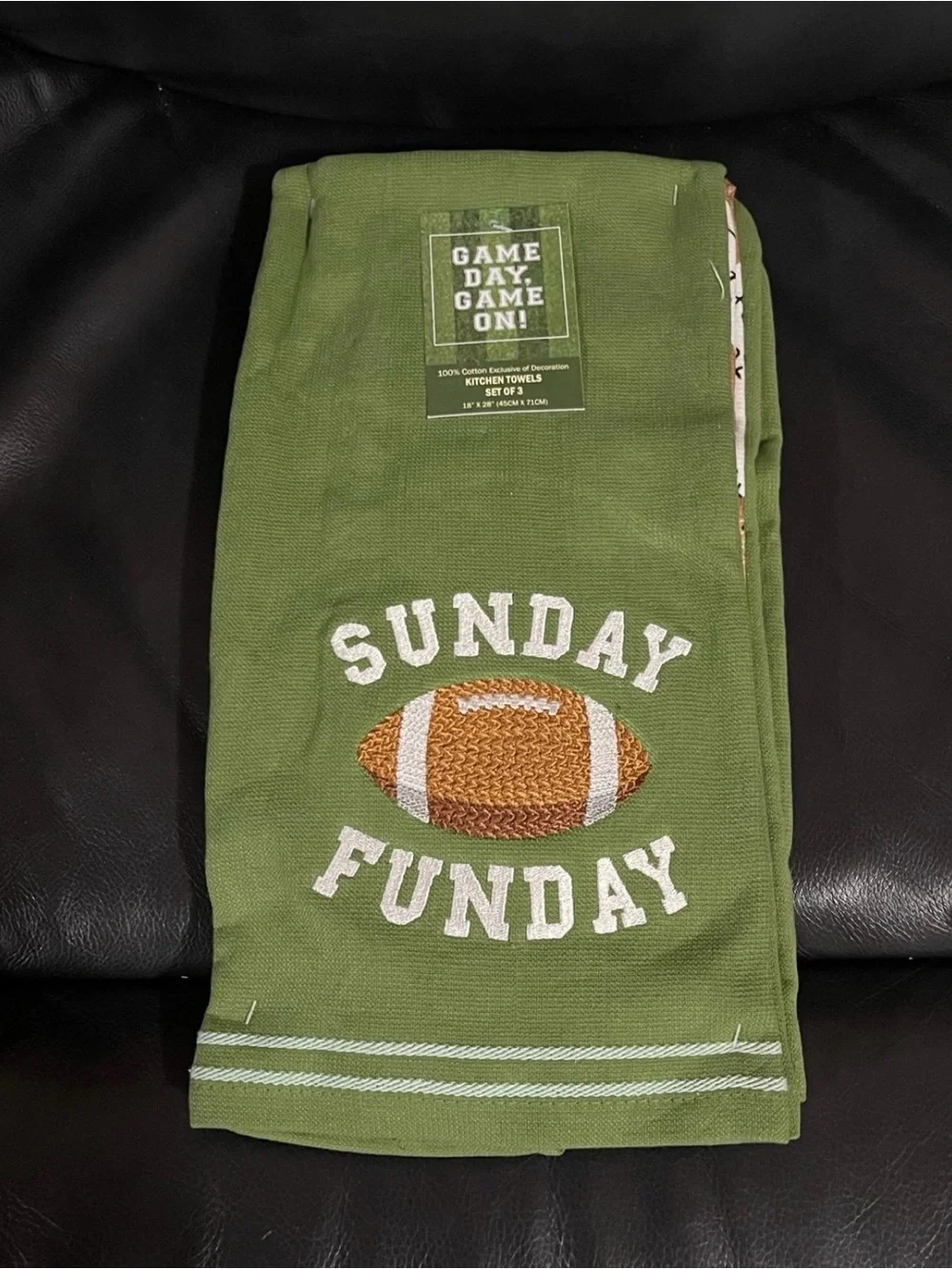 Football Kitchen Towels (Set of 3) - Game Day Game On! Football Kitchen Towels