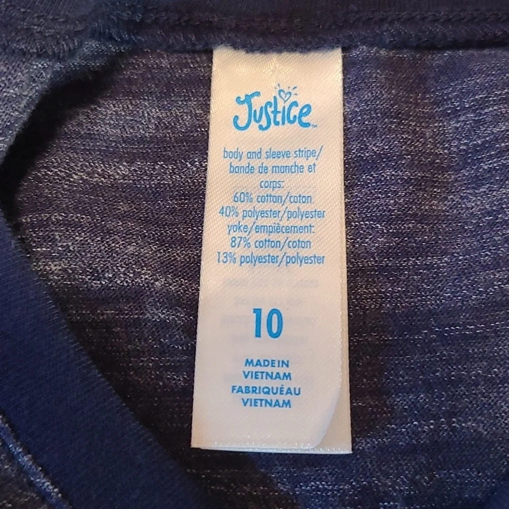 Justice NWOT White/ Blue Top - Girl's 10