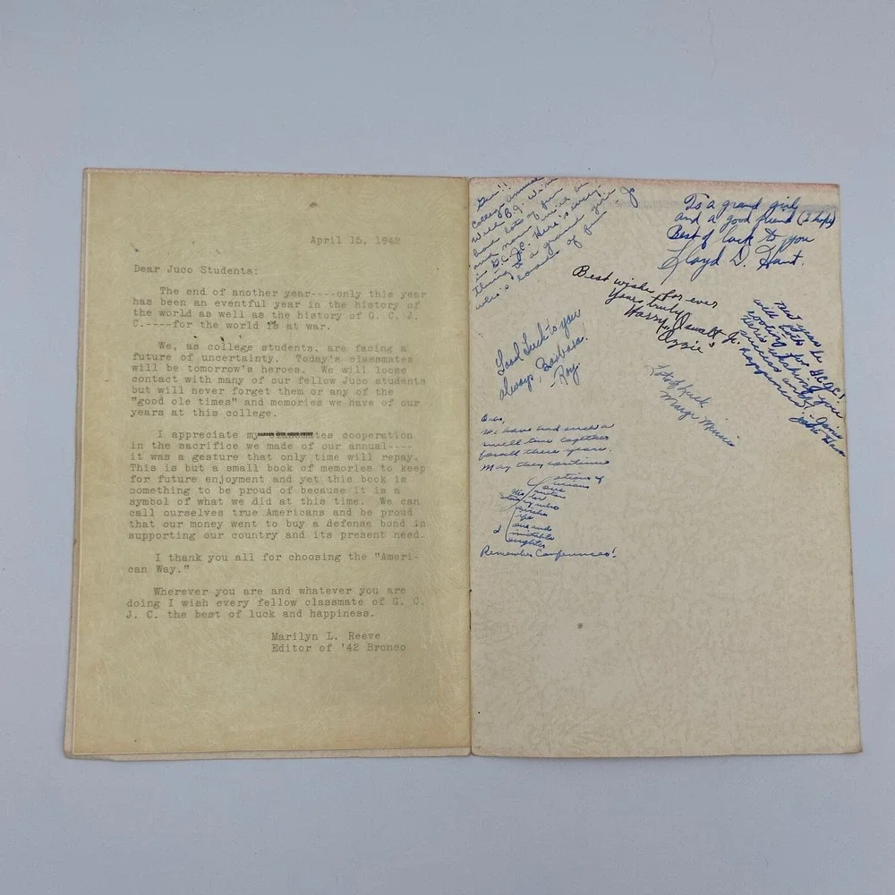 1941 1942 Garden City Junior College Kansas Yearbook Banquet Commencement WWII