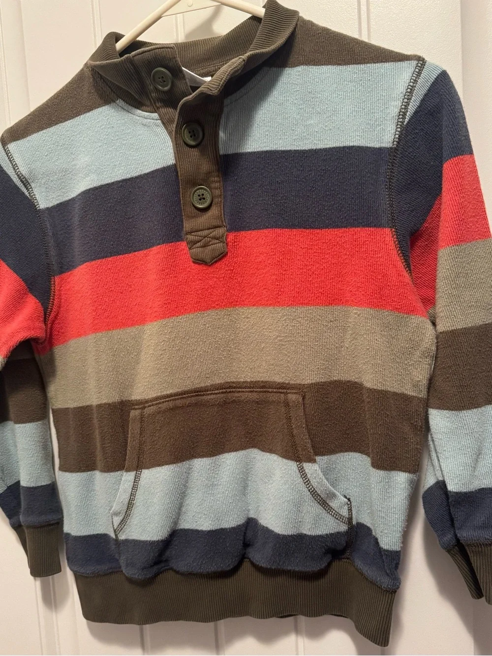 Gymboree Boys Size 8 Striped Mock Neck Pullover Sweater 100% Cotton