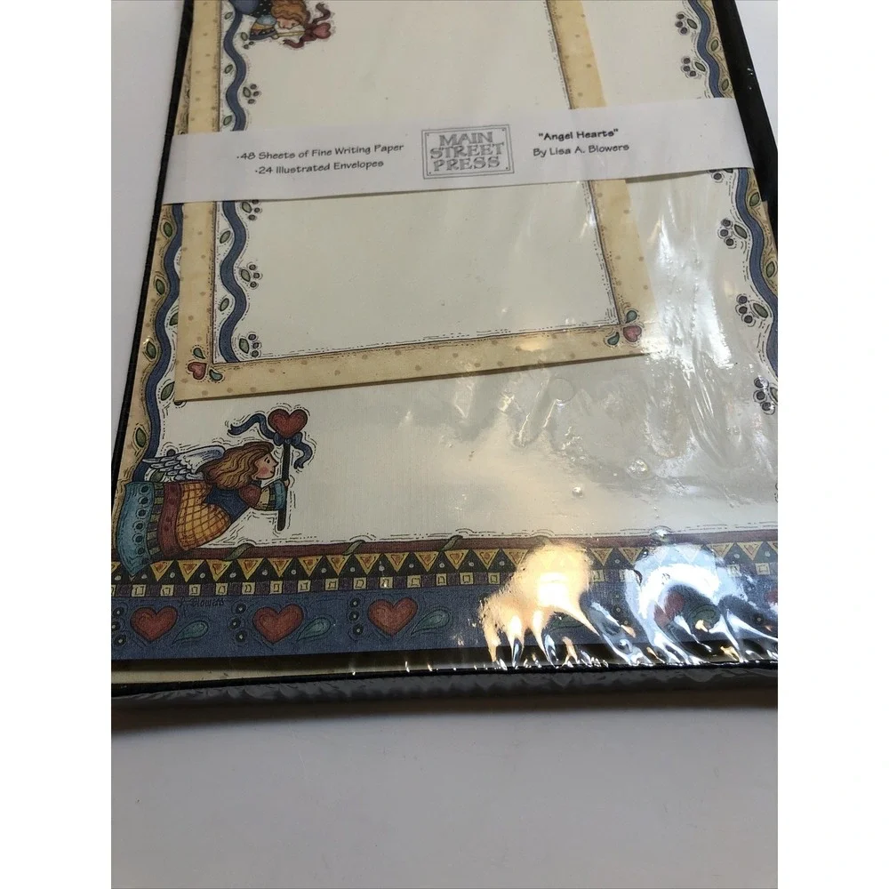 Vintage 1995 Lisa A. Blowers Angel Hearts Boxed Stationery NOS 48 Sheets