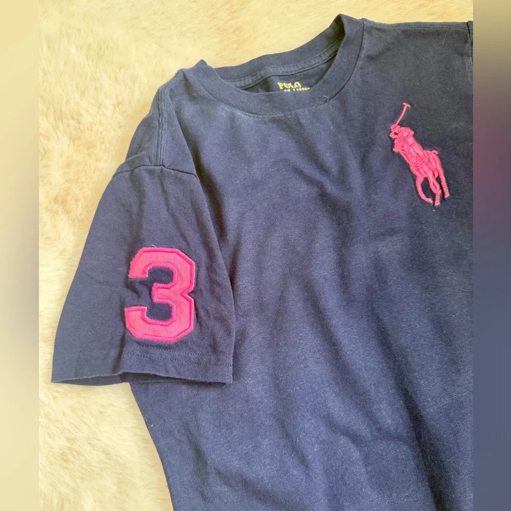 Ralph Lauren Big Pony Cotton Jersey Tee in Navy size Small (8)