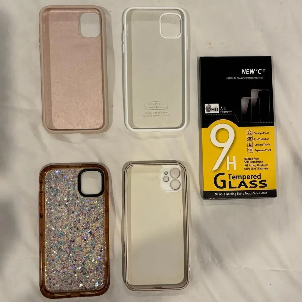 I PHONE 10 Variety Lot of 4 Cases and Tempered Glass Screen Protectors 2 in Pack