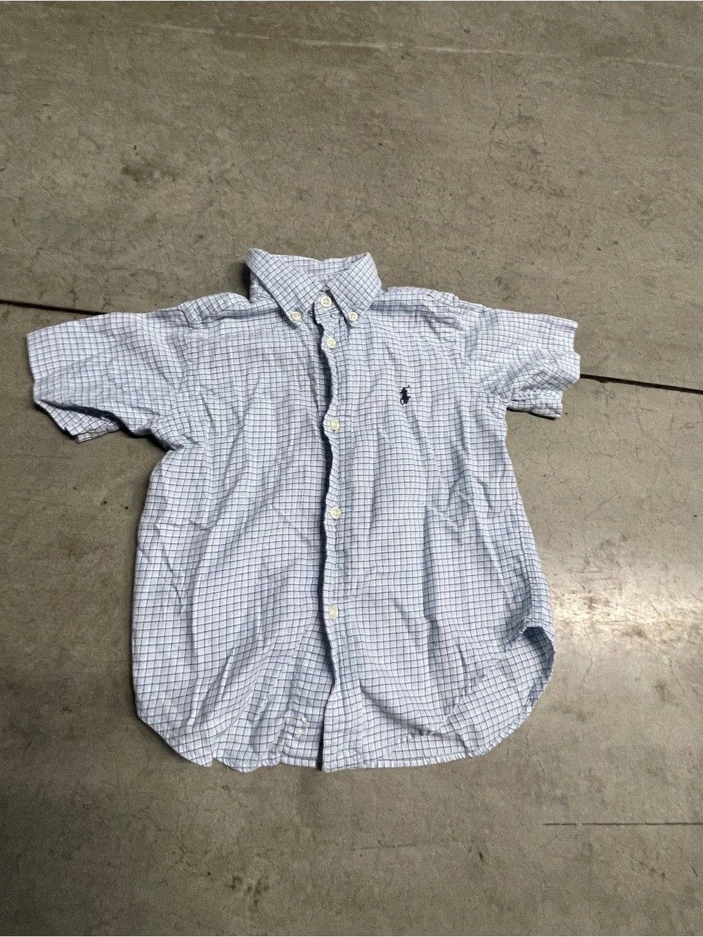 Ralph Lauren Light Blue & White Check Button-Down Shirt - Boys 2T