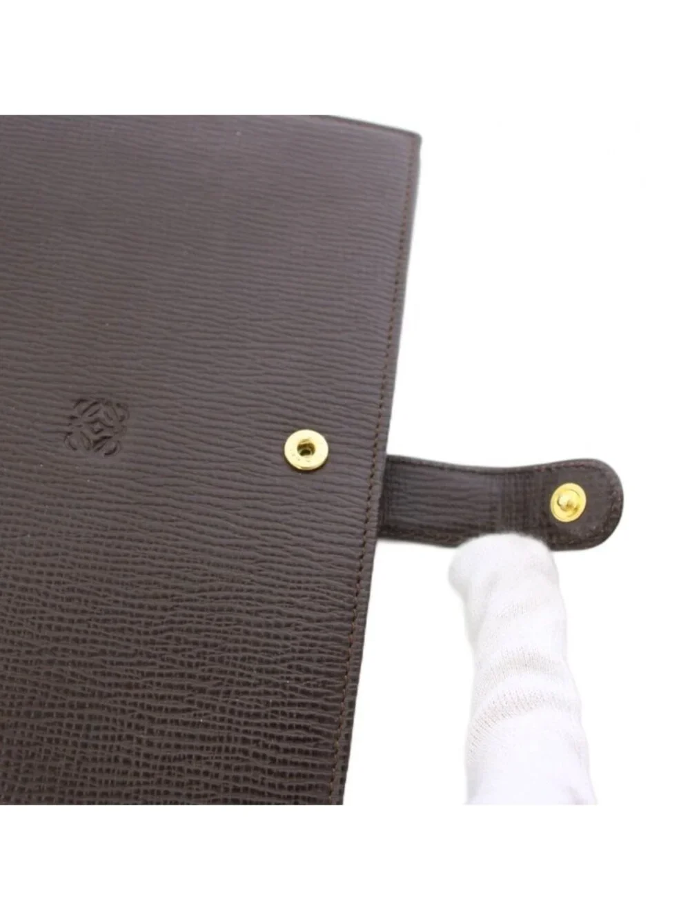 Loewe Anagram Planner Cover Leather with Ballpoint Pen Brown