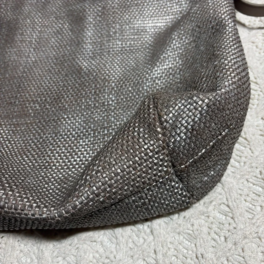 COLE HAAN Leather‎ Metallic Woven Shoulder Bag Hobo Bronze