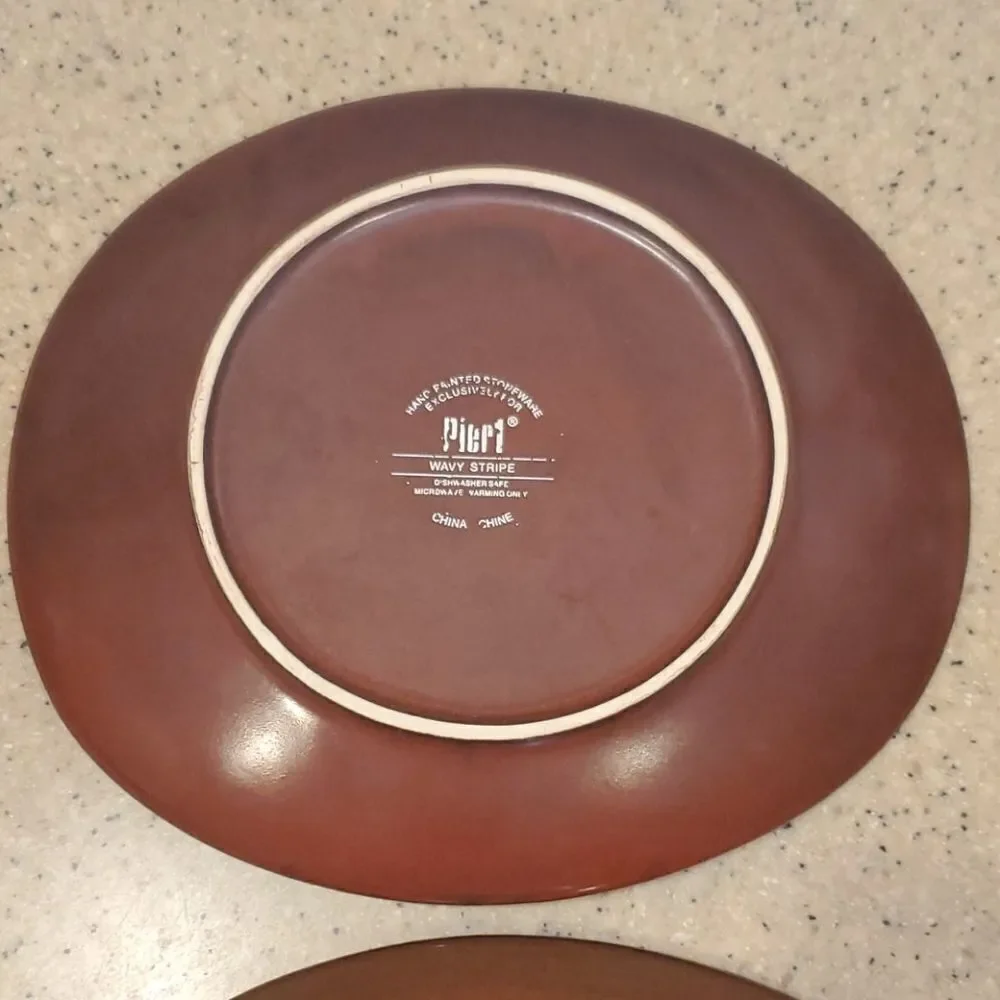 Pier One Wavy Stripe Plate Set of 2 Plates