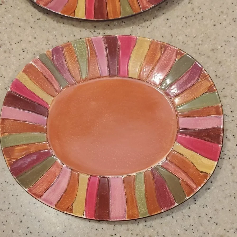 Pier One Wavy Stripe Plate Set of 2 Plates