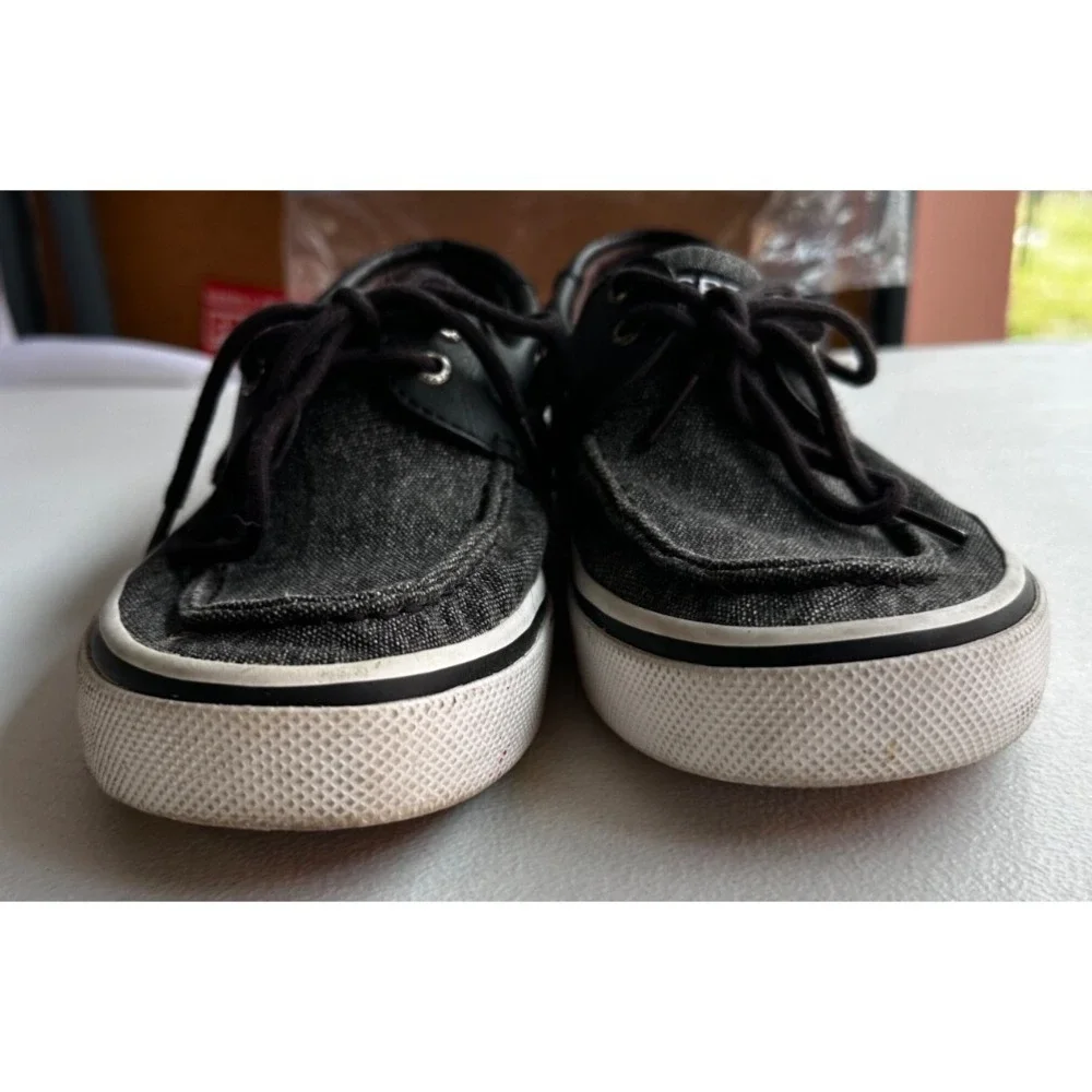 Sperry Top Sider Boat Shoes Mens 8 Dark Gray 2 Eye Lace Up STS23000 Preppy Nauti
