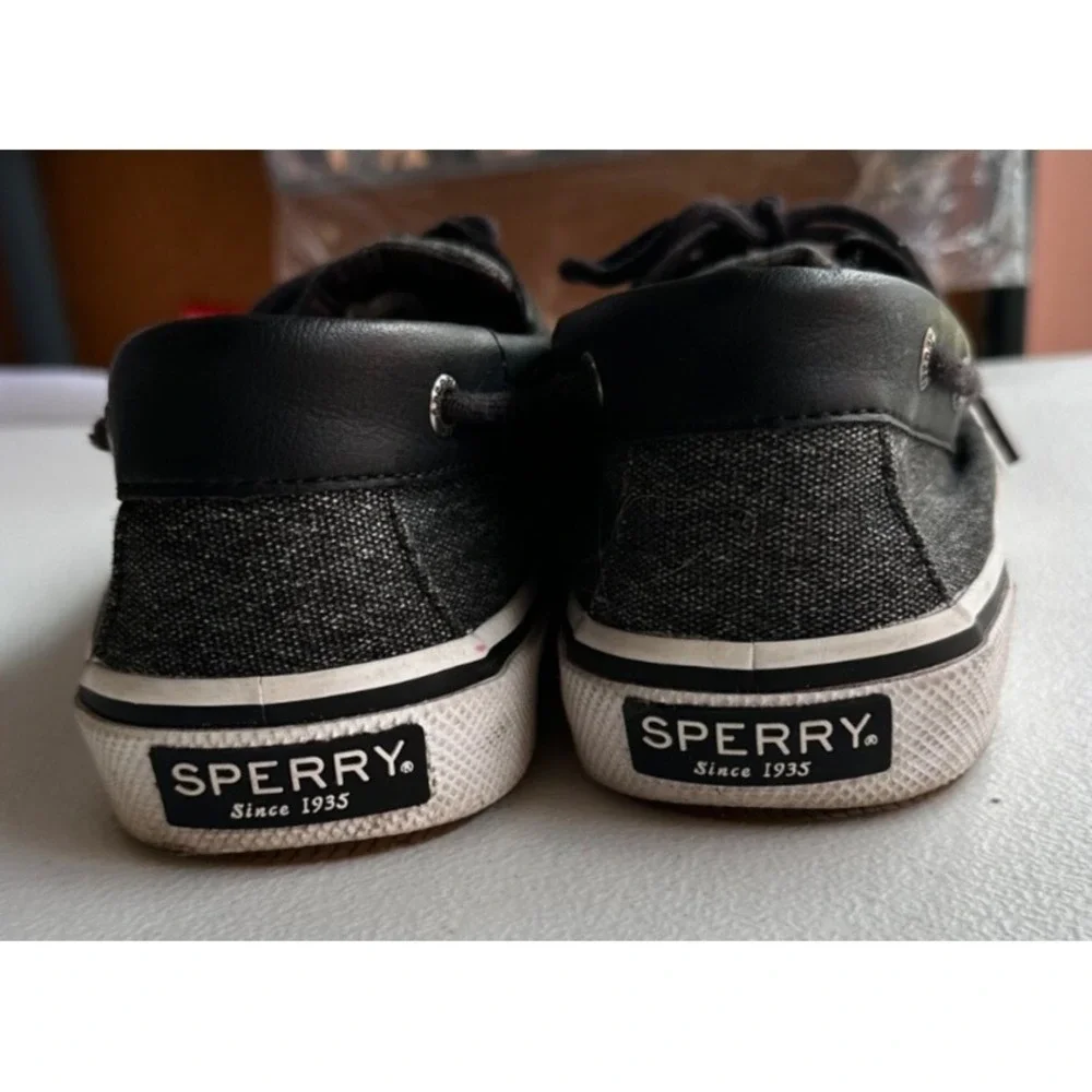 Sperry Top Sider Boat Shoes Mens 8 Dark Gray 2 Eye Lace Up STS23000 Preppy Nauti