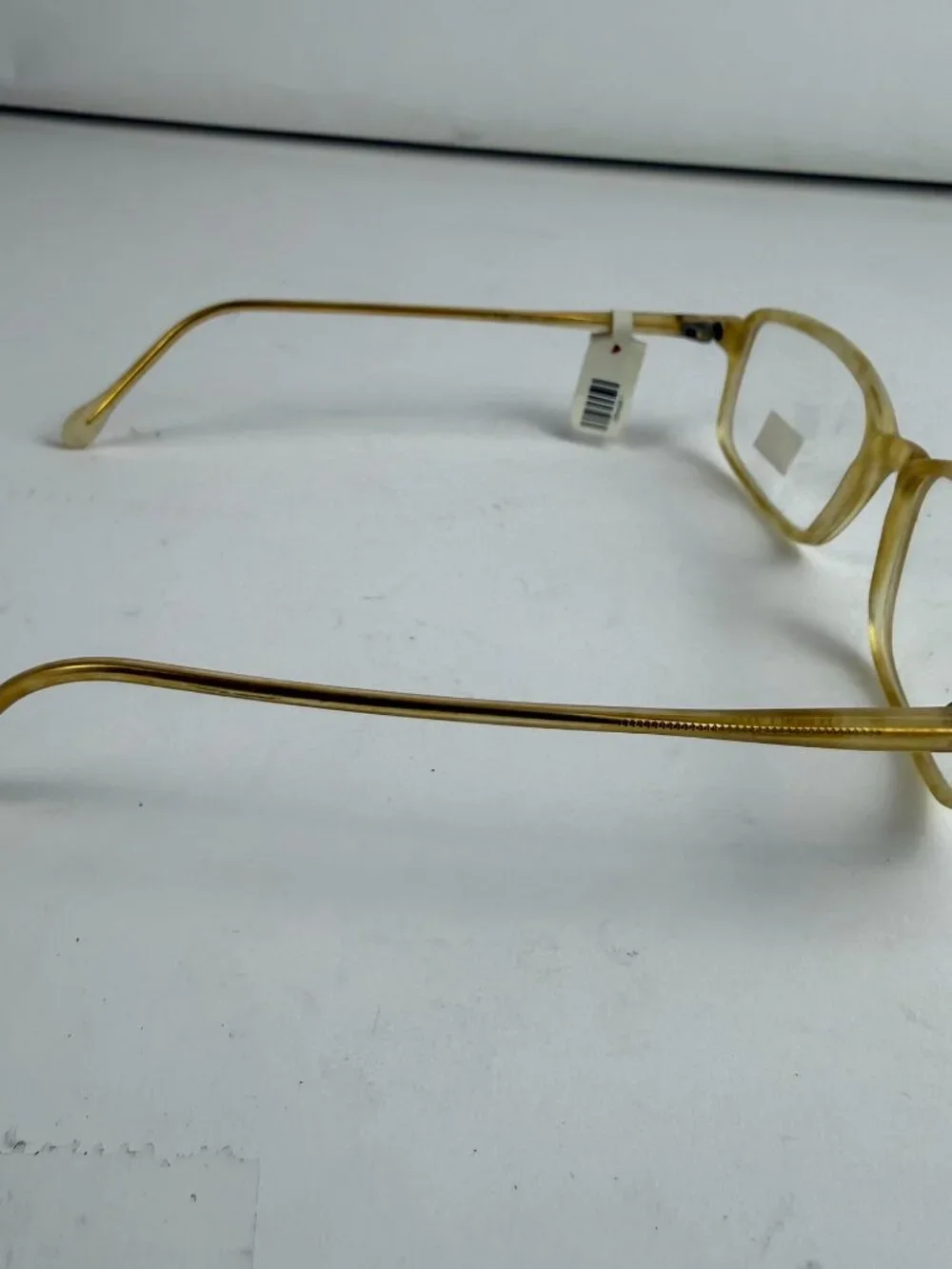 Vintage Tommy Hilfiger TH 35 Amber Horn Frames 53-18 Demo Lens Scratches
