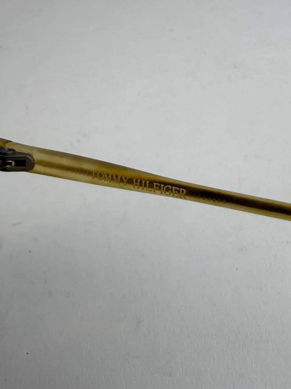 Vintage Tommy Hilfiger TH 35 Amber Horn Frames 53-18 Demo Lens Scratches