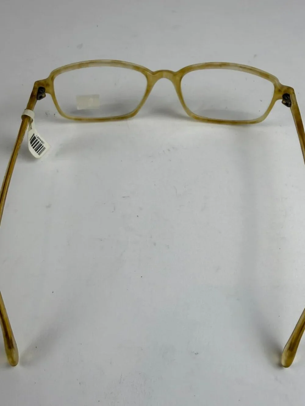 Vintage Tommy Hilfiger TH 35 Amber Horn Frames 53-18 Demo Lens Scratches