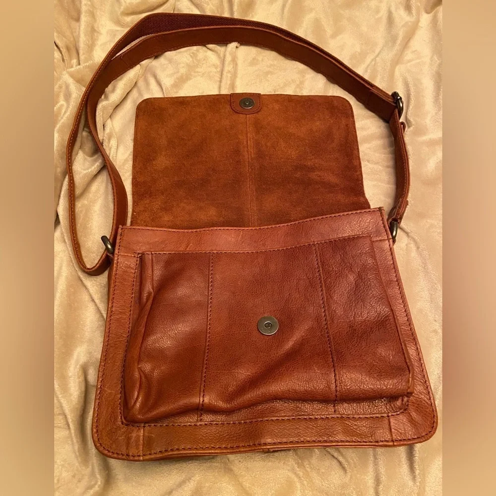 Spikes&Sparrow Unisex Messanger Stlye Flap Bag Crossbody Bag Brown Leather