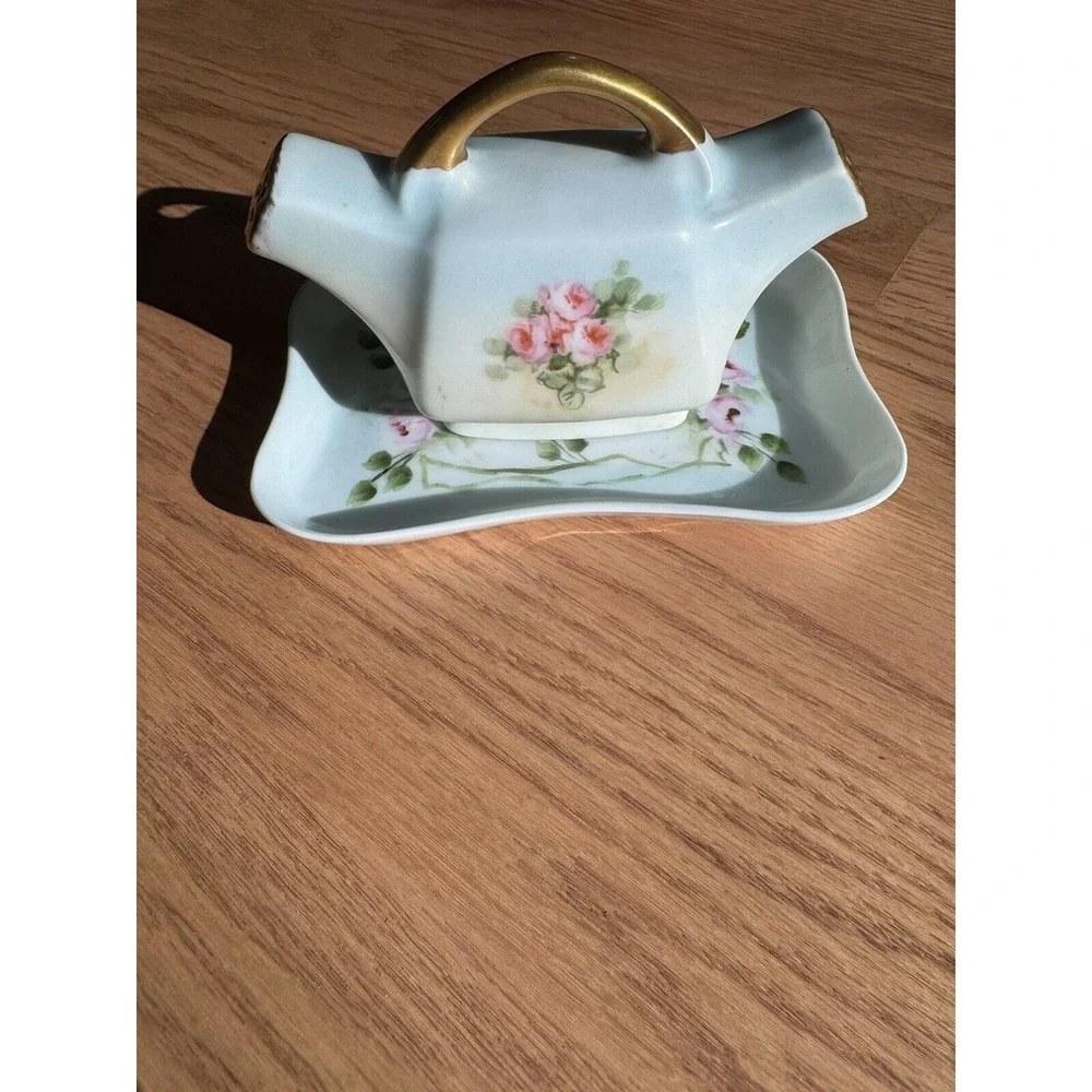 Vintage Heinrich & Co Selb Bavaria Salt‎ & Pepper Shakers W/Tray, Signed J Kach