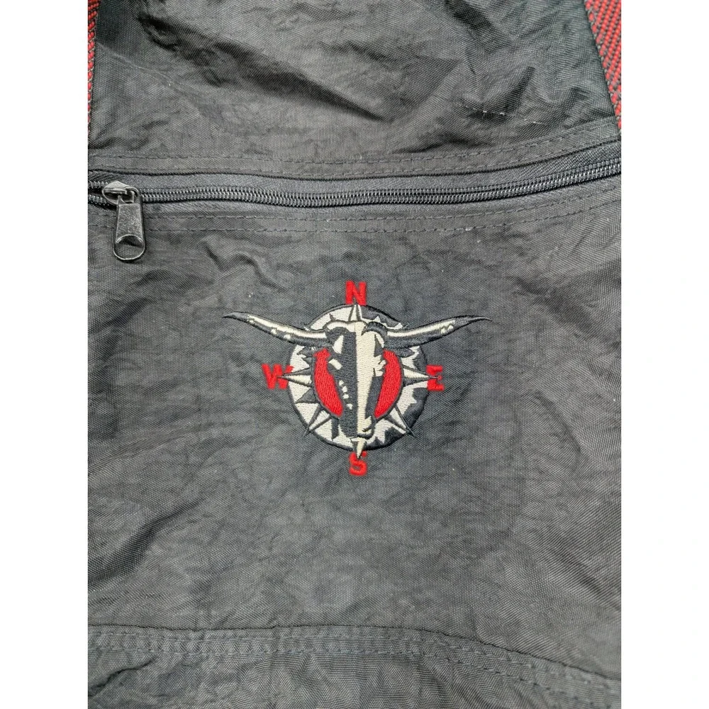 Black Duffel‎ Bag with Red Straps Compass Bull Skull Logo Travel Gym Carry-on