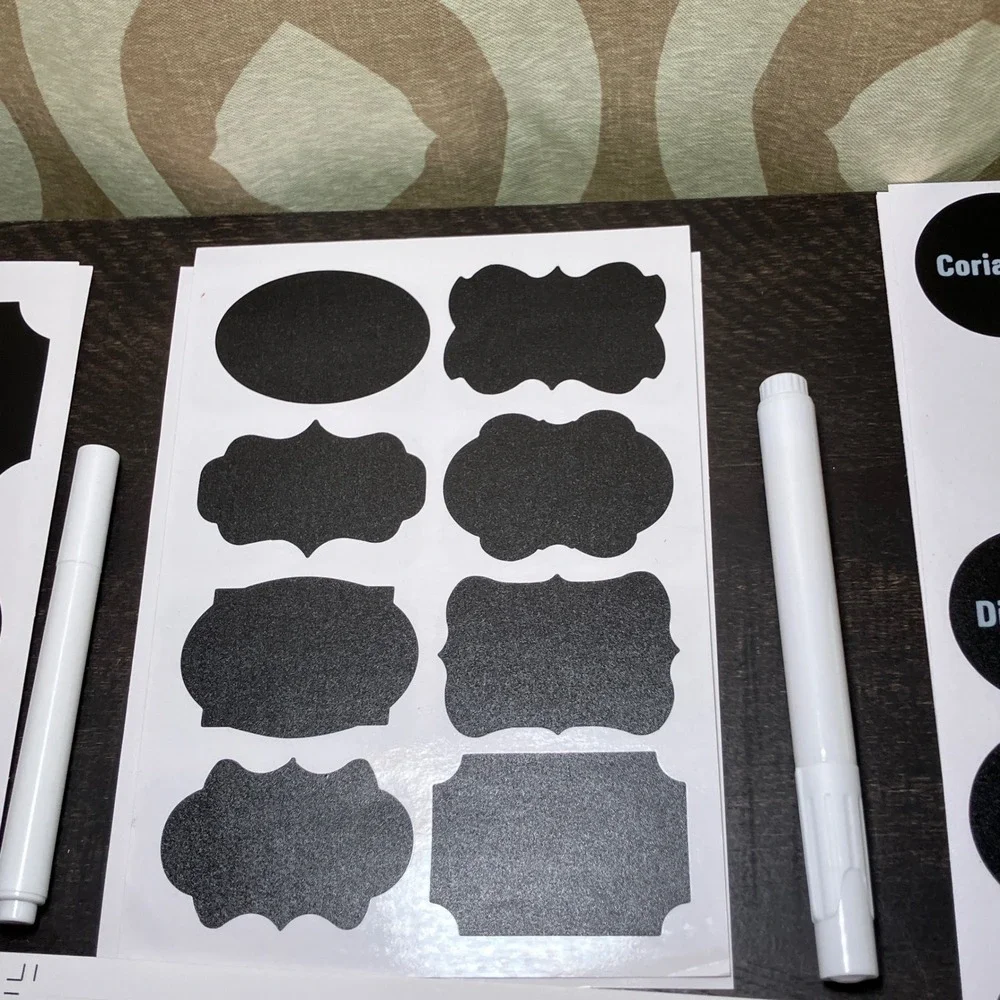 Chalkboard Spice Labels Stickers and Pens for Jars Containers  Organization