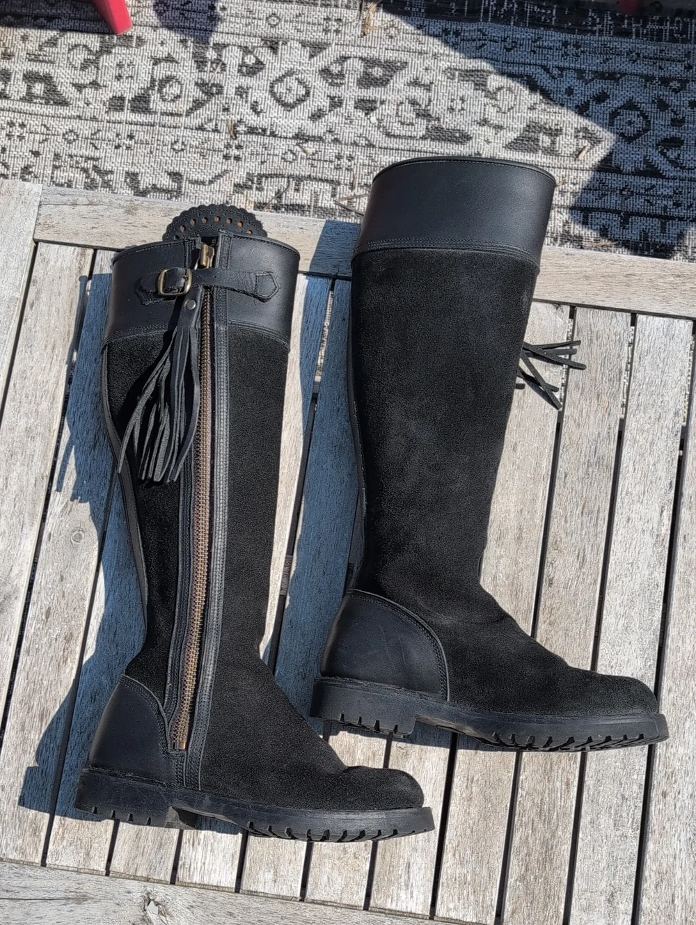 Penelope Chilvers Black Suede Tall Tassel Boots 36