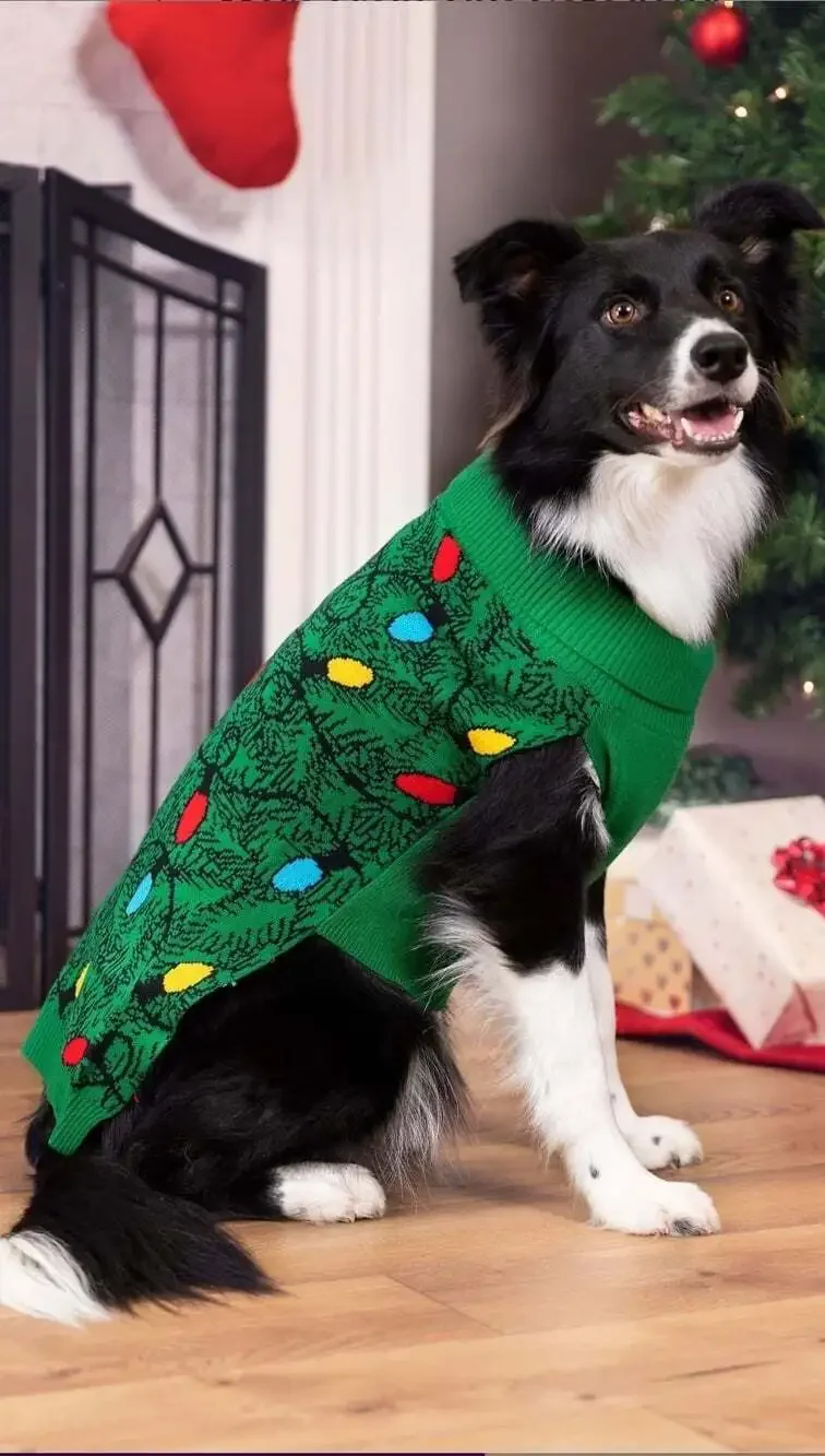 Dog Sweater Pet Ugly Sweater Christmas Tree Holiday Xmas New NWT Large