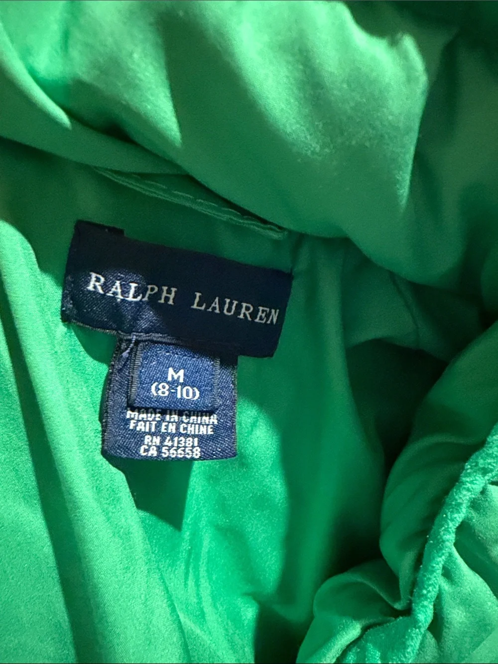 Ralph Lauren Bright Green Quilted Puffer Jacket