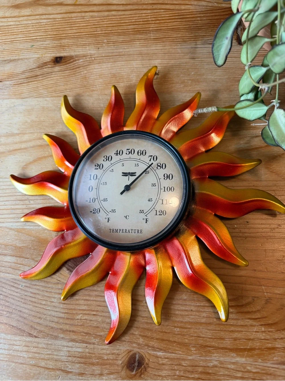 Vintage Sunburst Wall Thermometer