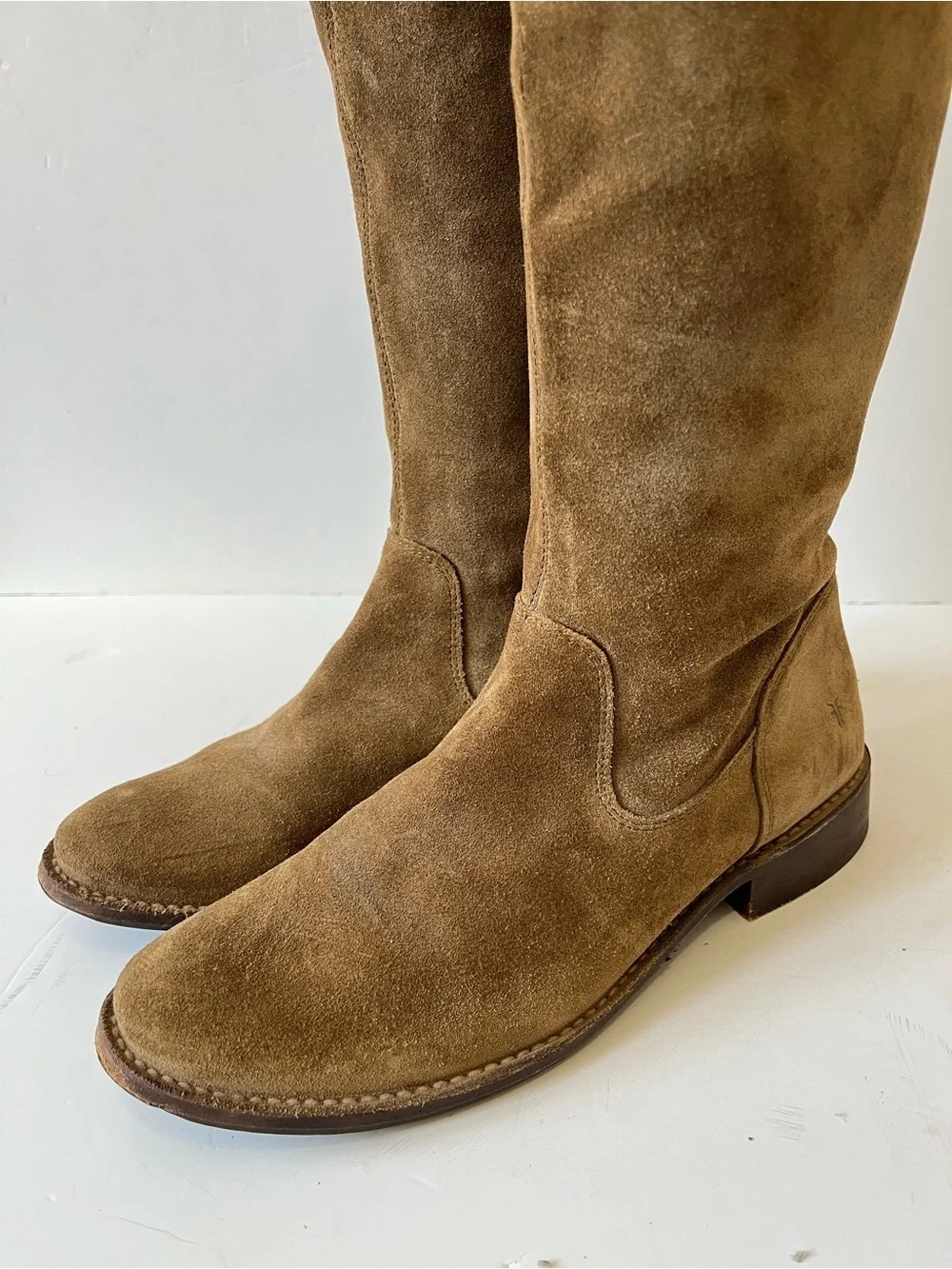 Frye Shirley Women's Suede brown tan cognac Over-the-Knee Riding Boots size 7B