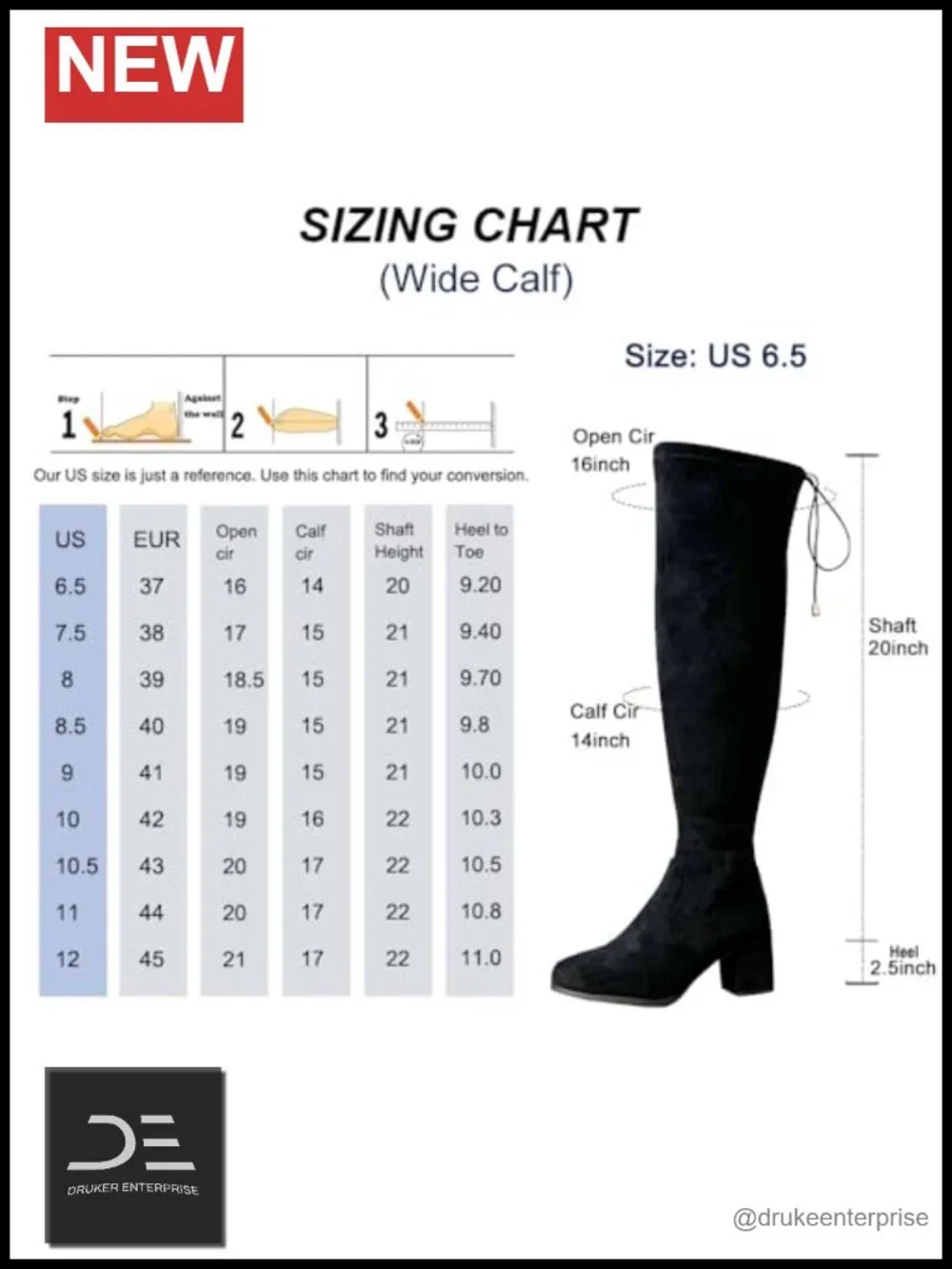 Wide Calf Over Knee Tall Boots Chunky Block Heel Suede