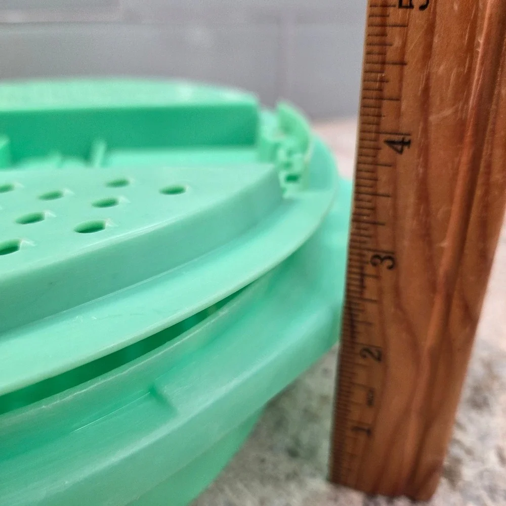Tupperware Vintage Mint Green Grater Slicer Colander Bowl Lid Retro Kitchenware