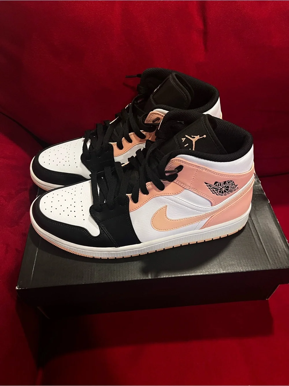 Jordan Kids' Mid Sneakers - White / Pink / Black