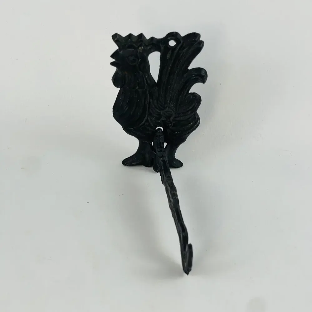 Vintage rooster iron hook