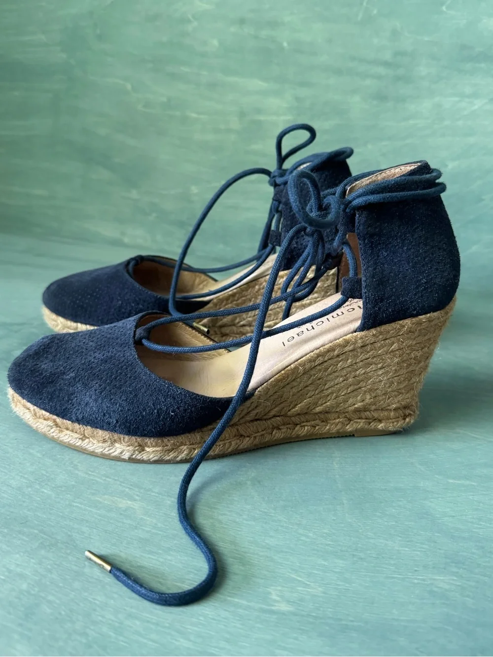 Eric Michael Suede Ballet Espadrille Wedges 41