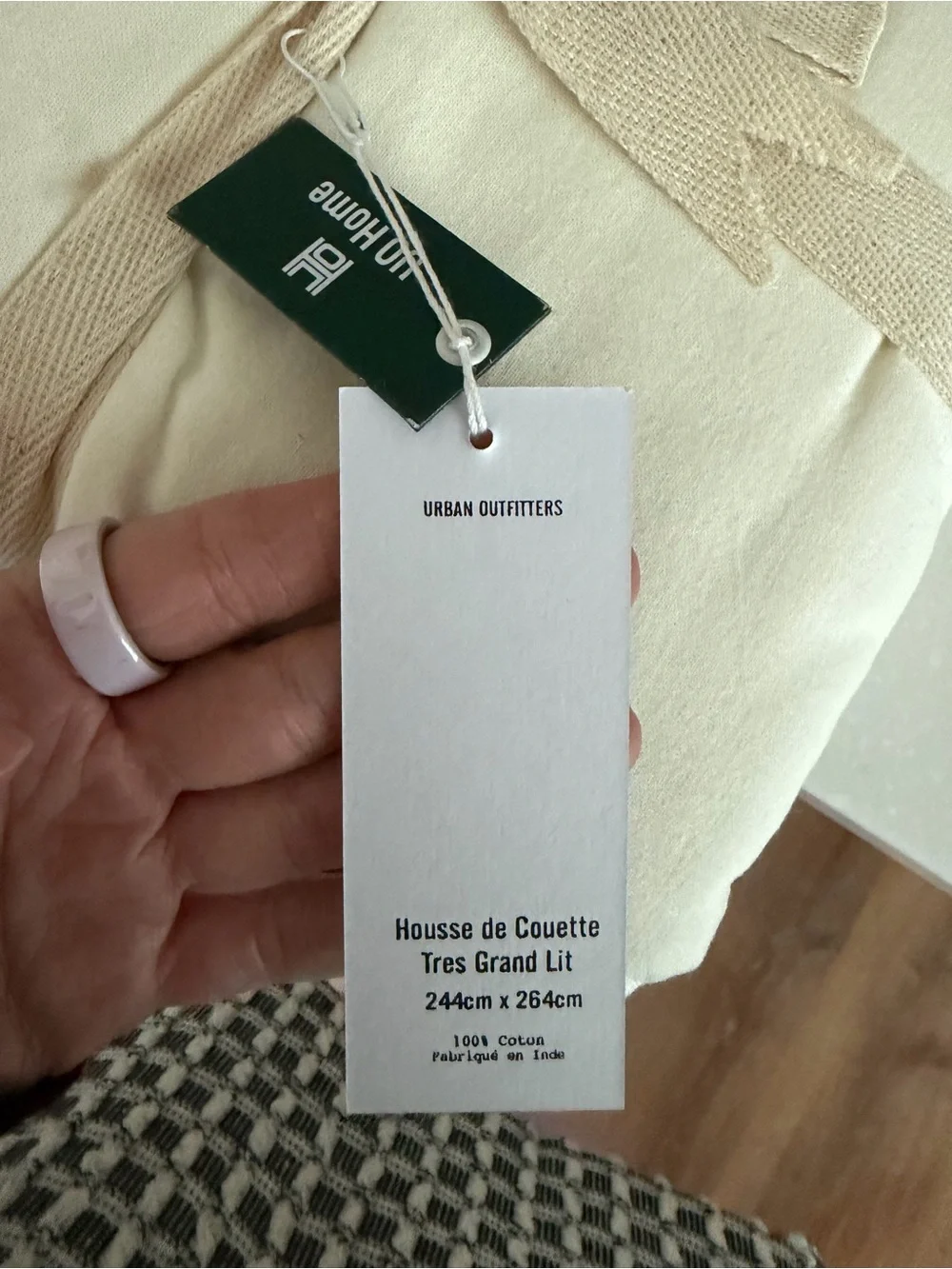 NTW Urban Outfitters Ivory Floral Embroidered Duvet Cover