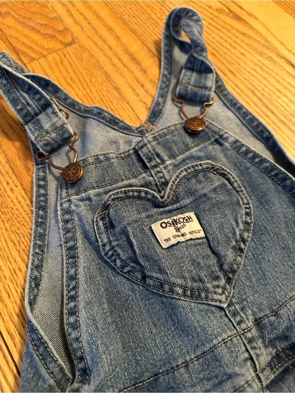OshKosh B'gosh Olive Green and Denim Kids Overalls