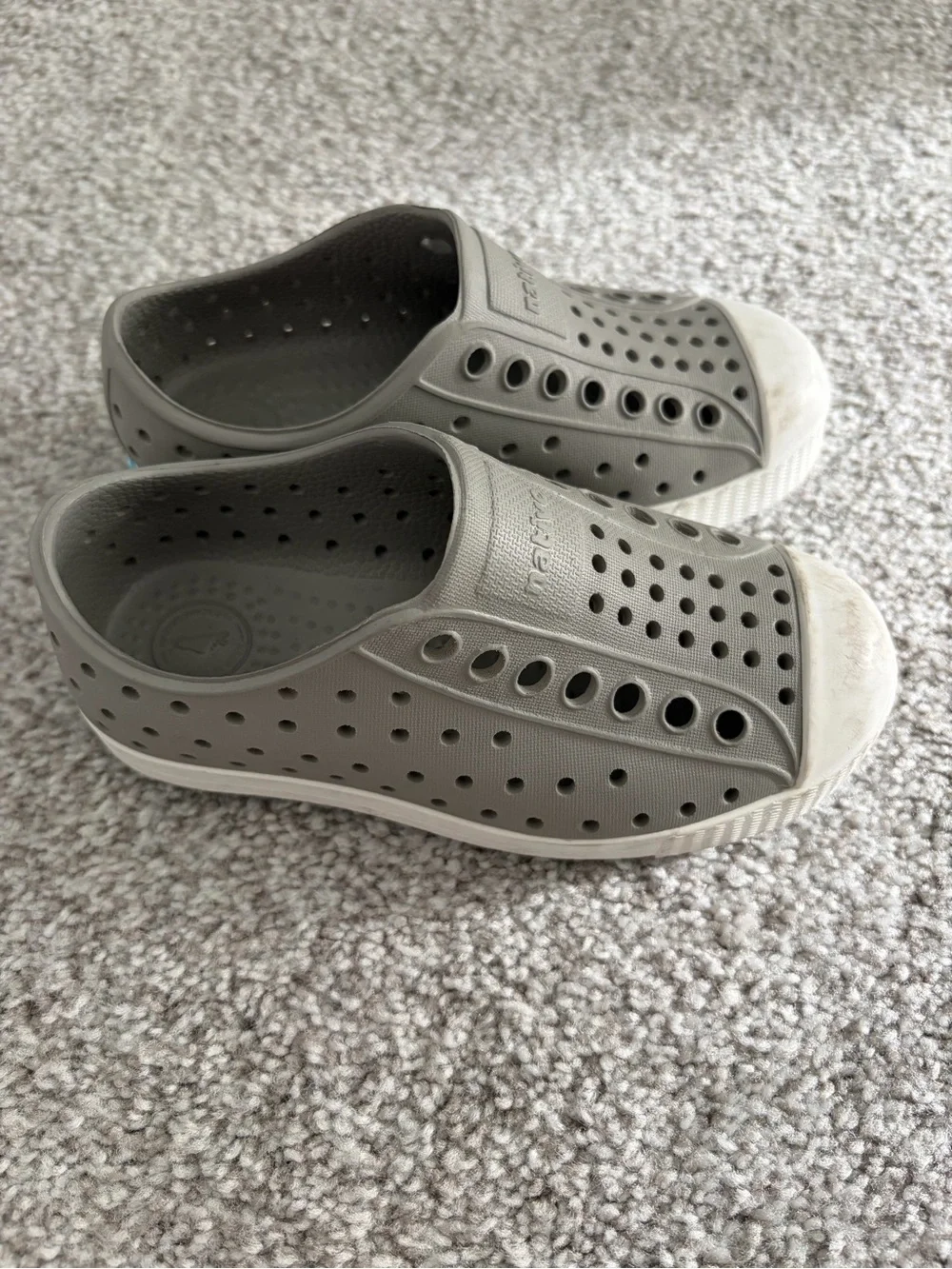 Native Jefferson Slip-On Kids Shoes in Gray - Size 9T