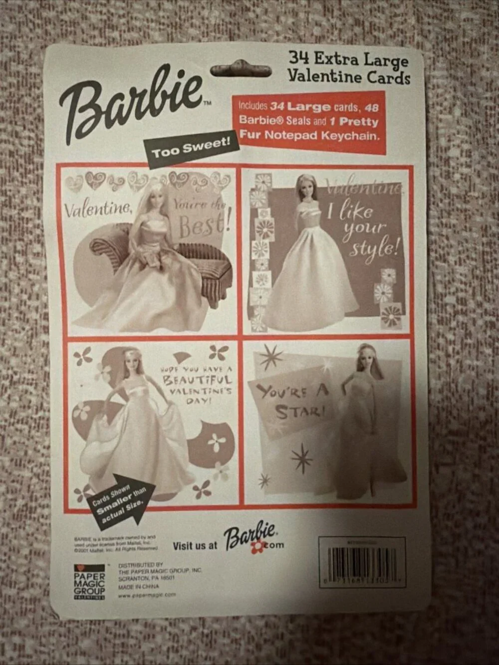 2001 Barbie Valentine's Cards and Key Chain