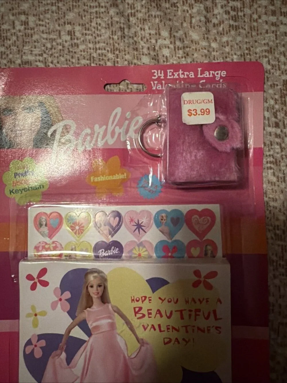 2001 Barbie Valentine's Cards and Key Chain
