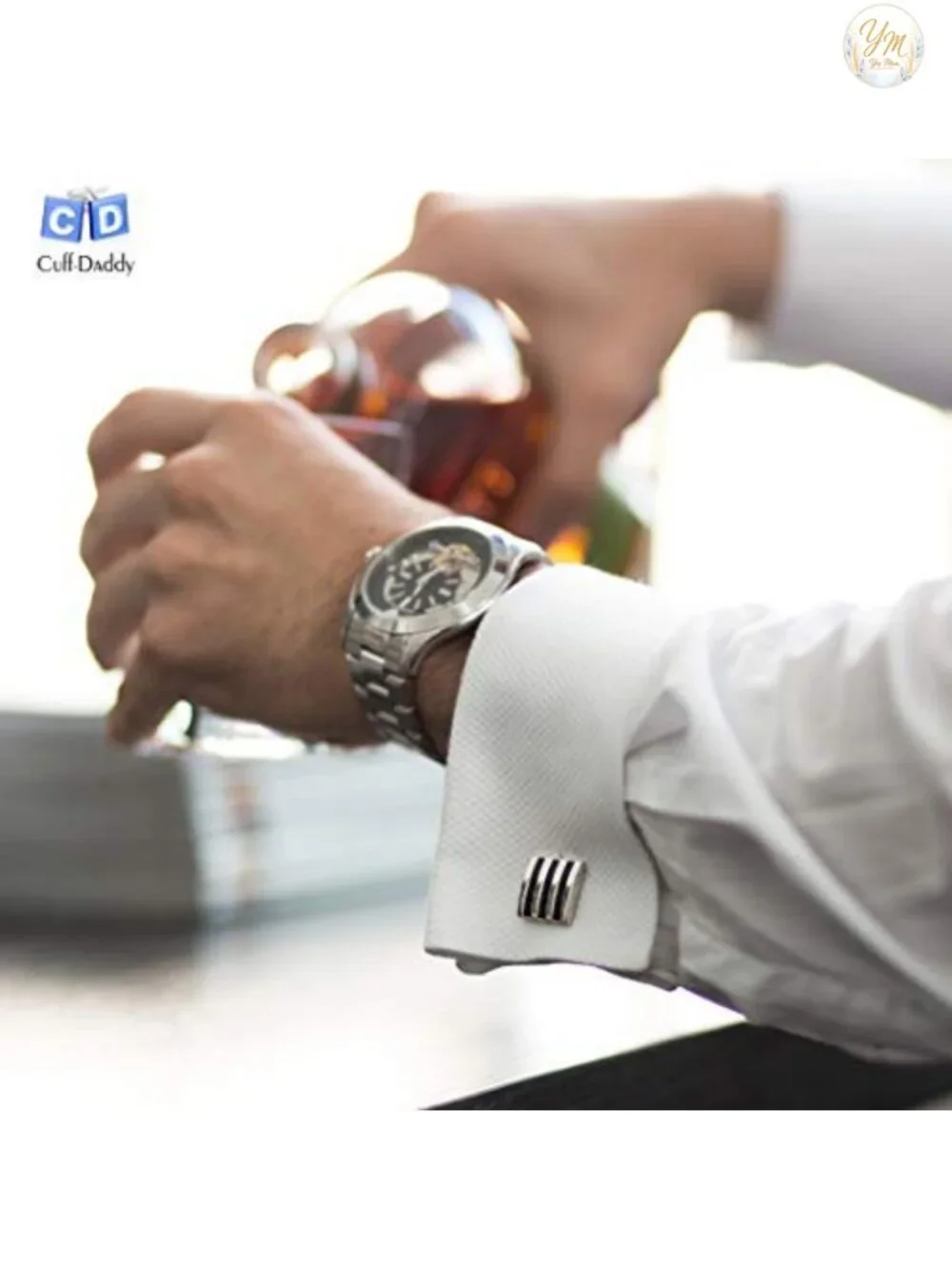 Steampunk Cufflinks with Functional Watch Movement and Glass Cover