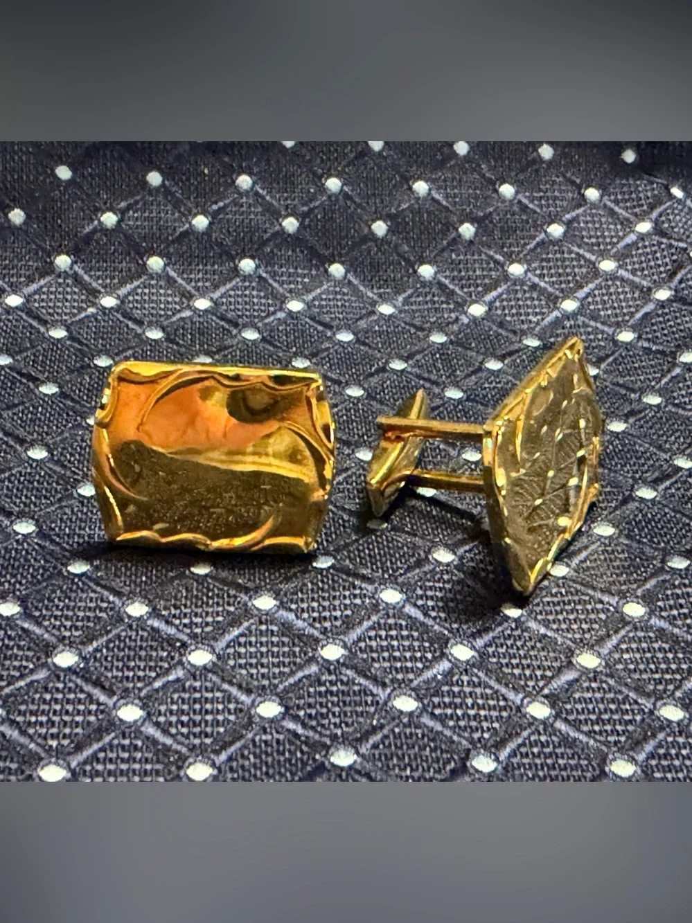 Gold-Tone Men's Cufflinks - Classic Rectangular Design