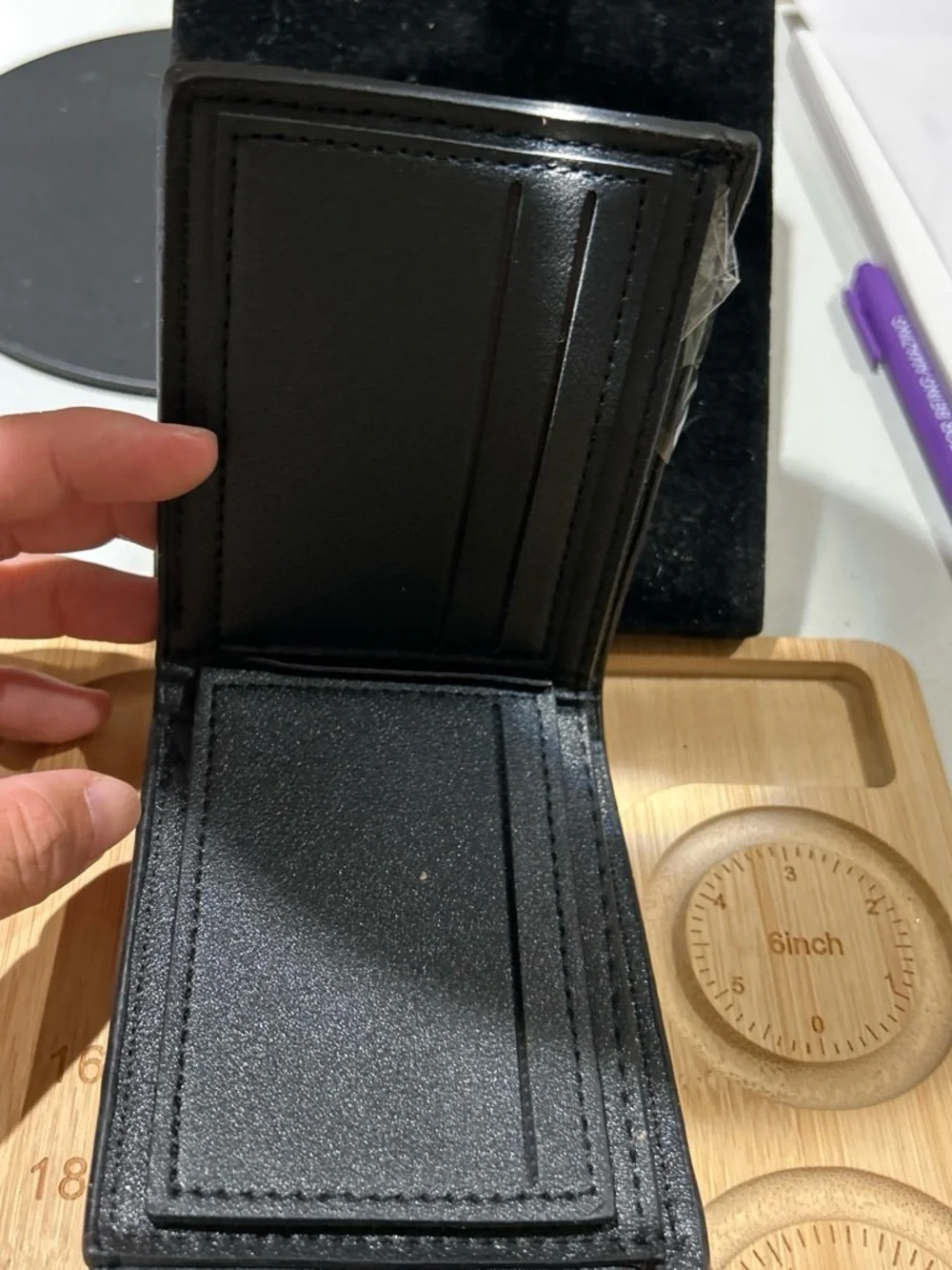 Black Men's wallet- Classic Embossed Travel Pouch