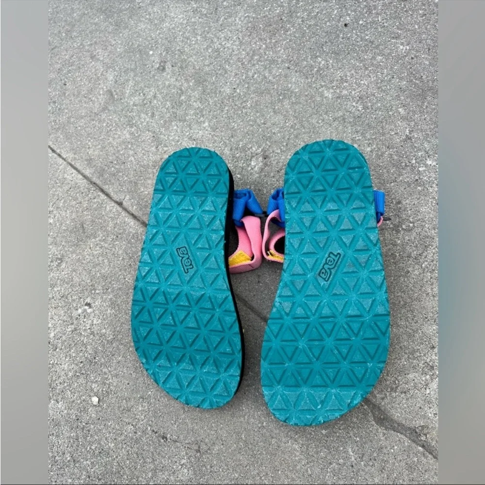 Teva Kids Multicolor Strap Sandals — Pink, Blue, Orange, Teal, Yellow