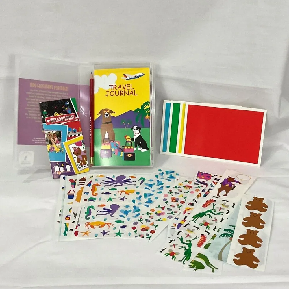 Mrs. Grossman’s Travel Kit Vintage Stickers Scrapbook Vacation 1998 Journal