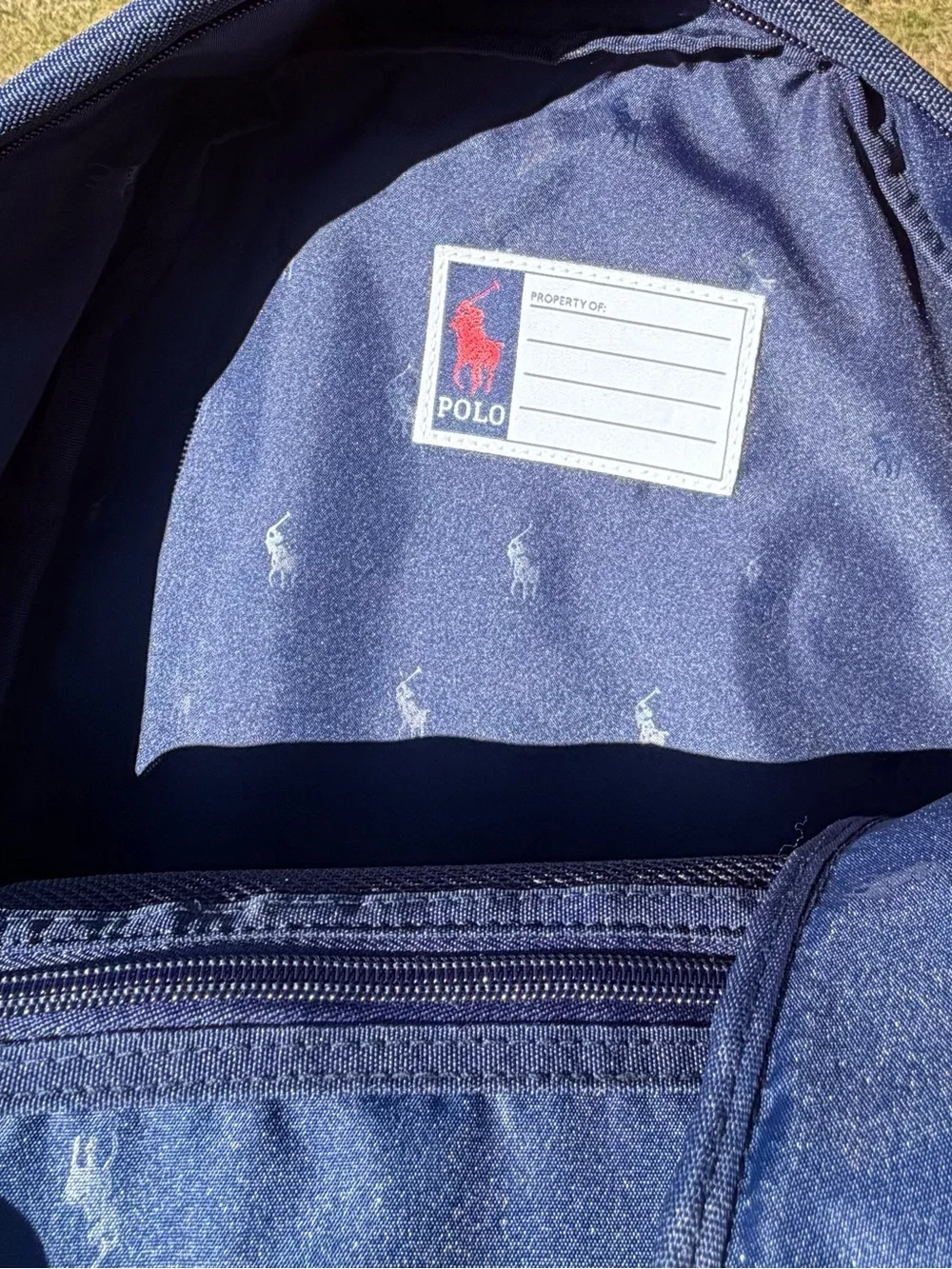 Polo by Ralph Lauren Navy Bear-Embroidered Backpack