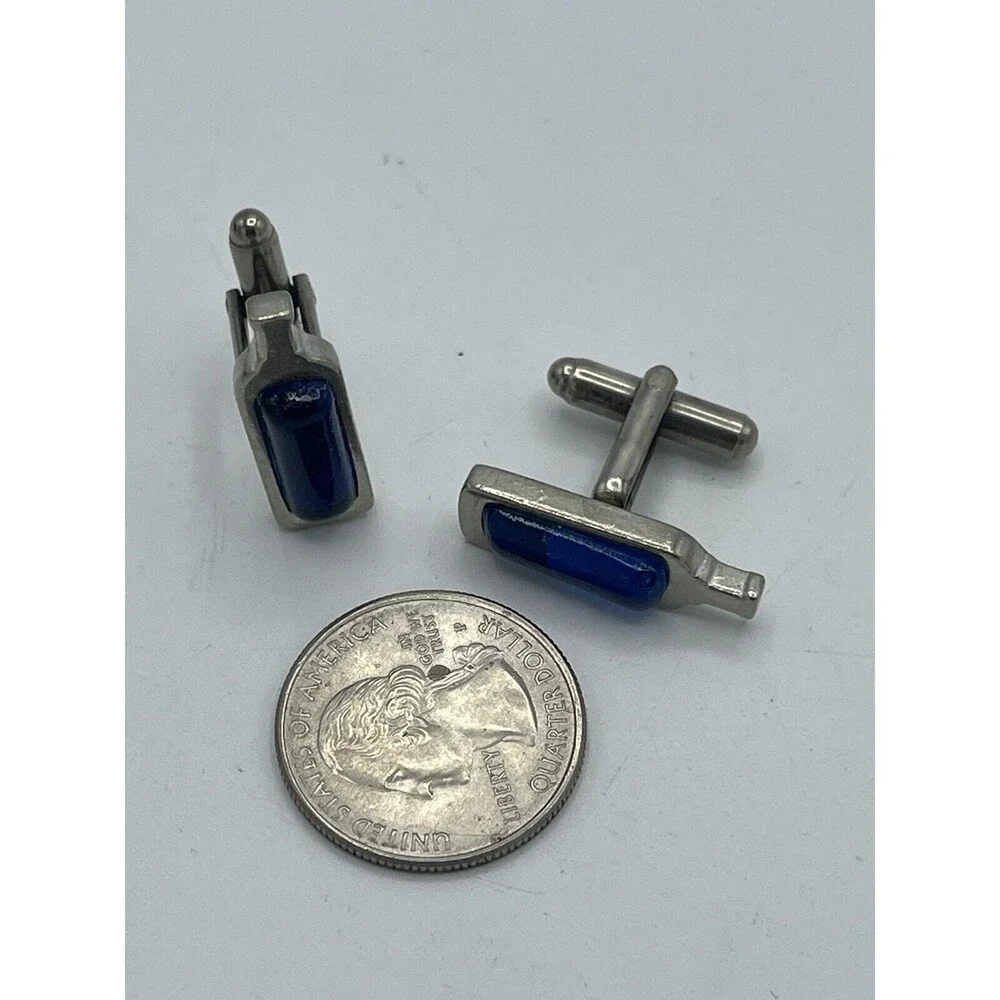 Men’s Blue Glass Bottle Cuff Links