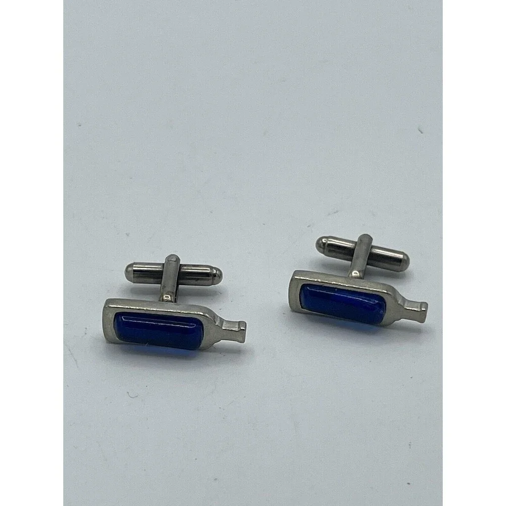 Men’s Blue Glass Bottle Cuff Links