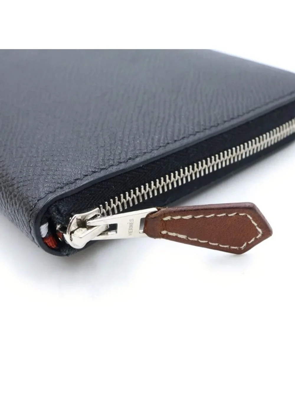 Hermes Azap Silkin Long Silk'in Long Round Zip Wallet Black