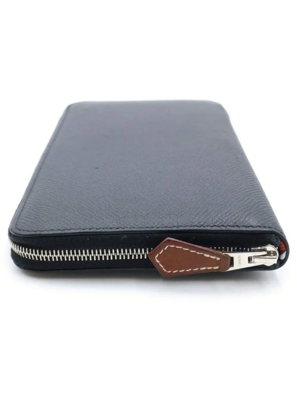 Hermes Azap Silkin Long Silk'in Long Round Zip Wallet Black