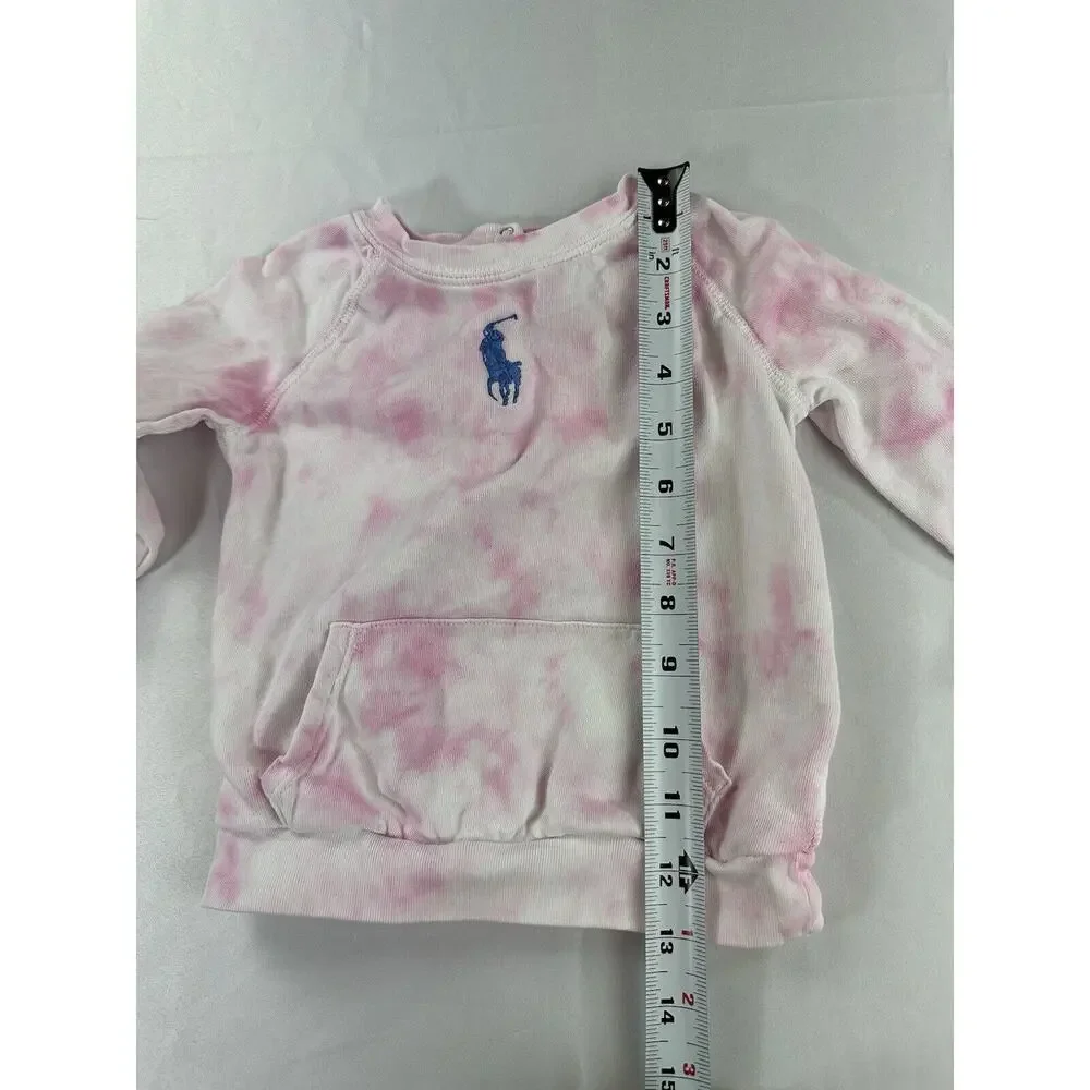 Polo Ralph Lauren‎ Tie Dye Pink Sweatshirt Toddler Size 24M Pullover Crewneck